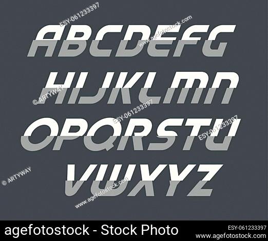 Sport cursive uppercase alphabet. Futuristic technology font. Modern monogram template. Minimalistic vector design typeface. Logo template set