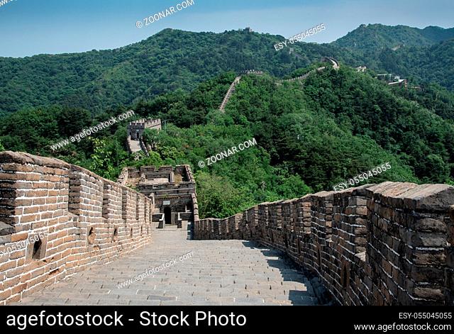 The famous Great Wall of China, one of the seven wonders of the world at Mutianyu Section outside Beijing