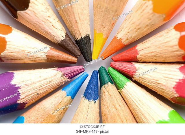 Detail of color pencils
