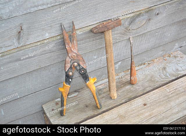 Old tools in a the shed
