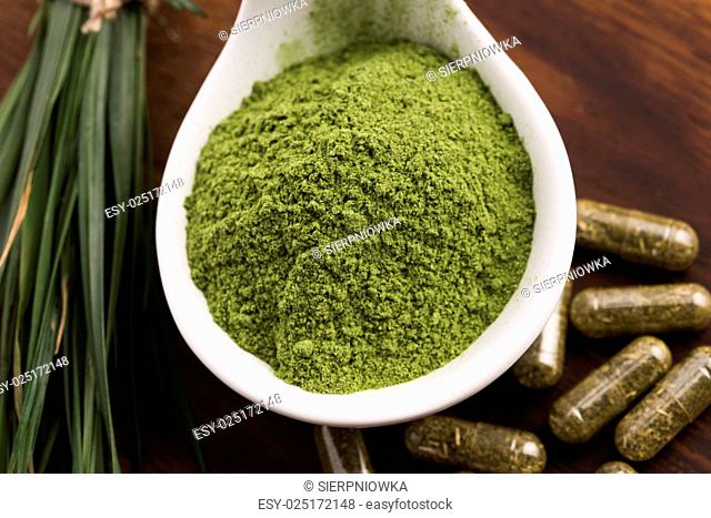 Young barley grass. Detox superfood