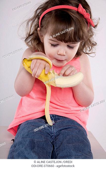 Little girl banana
