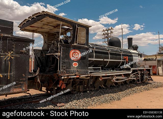 Old steam locomotive at the station of Usakos, Erongo, Namibia