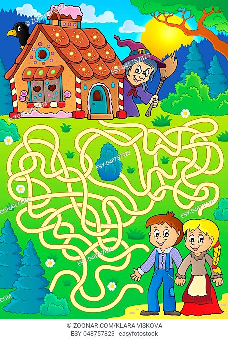 Maze 30 with Hansel and Gretel theme - picture illustration