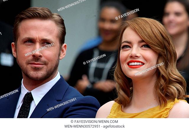 Ryan Gosling And Emma Stone Hand And Footprint Ceremony Featuring: Ryan Gosling, Emma Stone Where: Hollywood, California