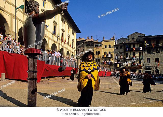 Giostra del Saracino (Joust of the Saracens) annual medieval festival, Arezzo. Tuscany, Italy
