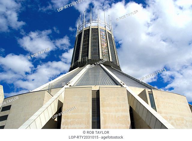 England, Merseyside, Liverpool. The exterior of Liverpool's Roman Catholic Metropolitan Cathedral dedicated to Christ the King