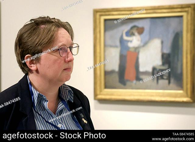 RUSSIA, MOSCOW - APRIL 17, 2023: The museum's director Elizaveta Likhacheva attends an exhibition titled 'After Impressionism' at the Pushkin State Museum of...