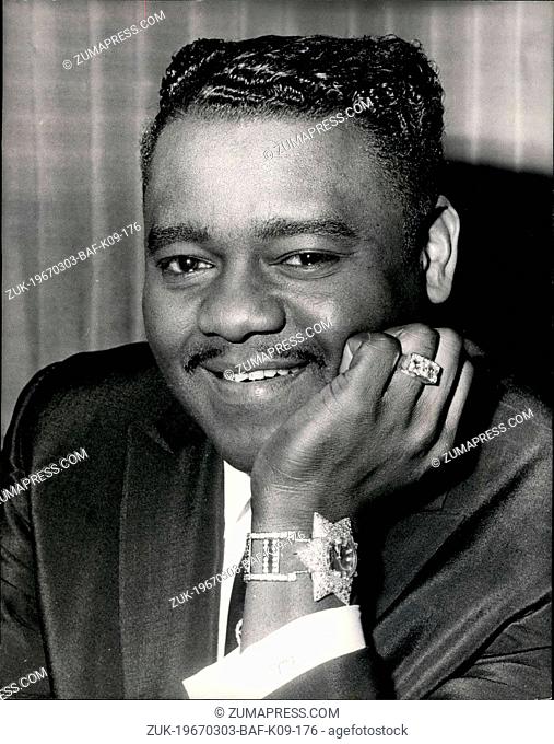 Mar. 03, 1967 - Jazz Pianist Fats Domino Arrives In Britain To Top The Bill At London's Saville Theatre: A press reception was held at Tiffany's