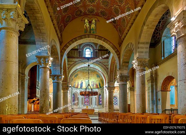 Basilica of Saint-Martin d'Ainay is a Romanesque church in the historic centre of Lyon, France