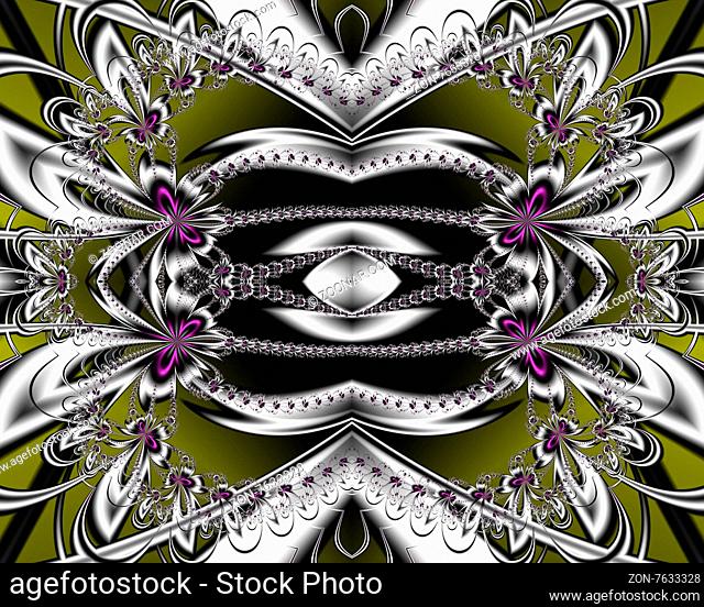 Flower pattern in fractal design. Artwork for creative design, art and entertainment