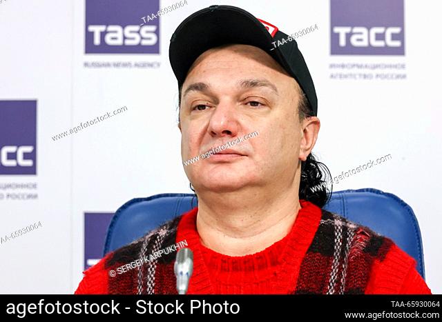 RUSSIA, MOSCOW - DECEMBER 20, 2023: Gia Eradze, director - artistic director of the Royal Circus of Gia Eradze, gives a press conference on the performance of...