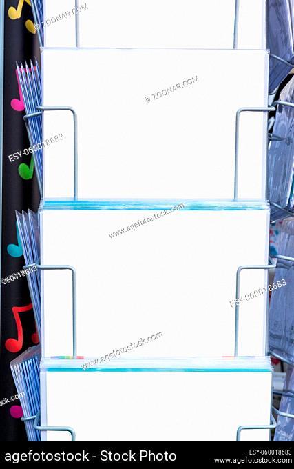 Blank Postcard Templates Rack Tourism Travel White Space Holders