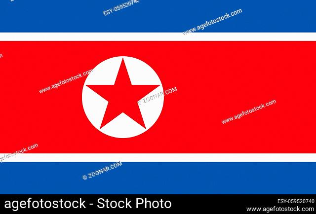 DPRK national flag in exact proportions - Vector illustration