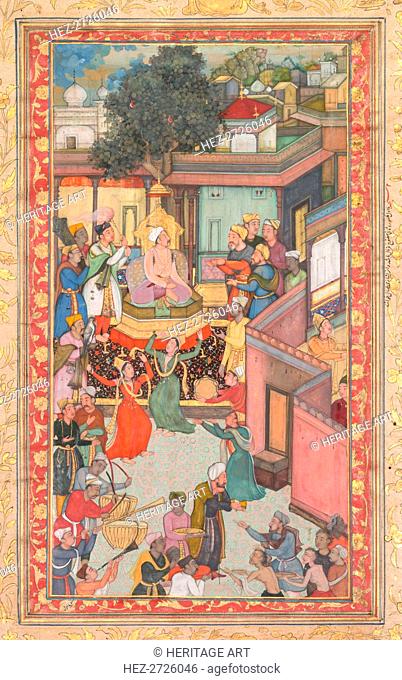 Circumcision ceremony for Akbar?s sons, painting 126 from an Akbar-nama (Book of Akbar)?, c. 1602-3. Creator: Dharam Das (Indian, active c