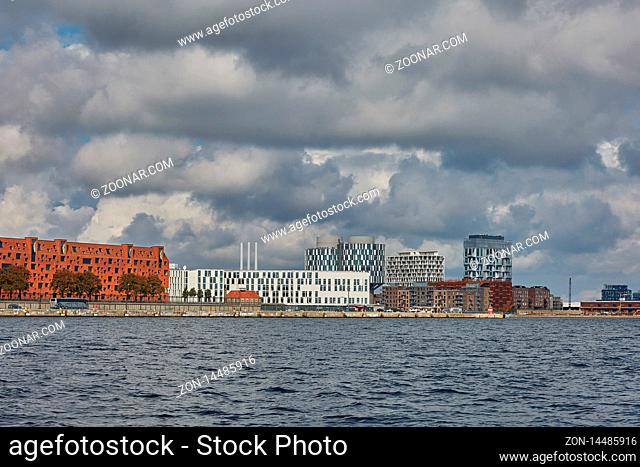 COPENHAGEN, DENMARK - SEPTEMBER 16, 2017 : View of the city of Copenhagen in Denmark during cloudy day