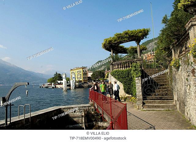 Europe, Italy, picturesque town Varenna on Lake Como, within easy walking to the Alps and Mount Resegone