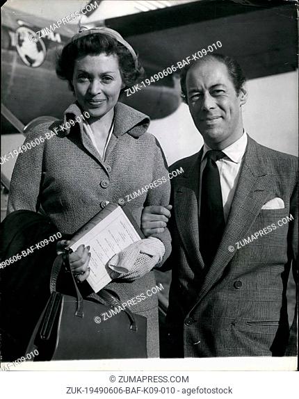 Jun. 06, 1949 - Hollywoods highest paid British film start And his wife arrive home. Rex Harrison returns.: Rex Harrison