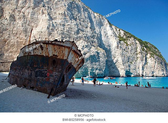 ship Panagiotis on Ship Wreck Beach, Navavio Bay, Greece, Zant, Ionian Islands, Zakynthos