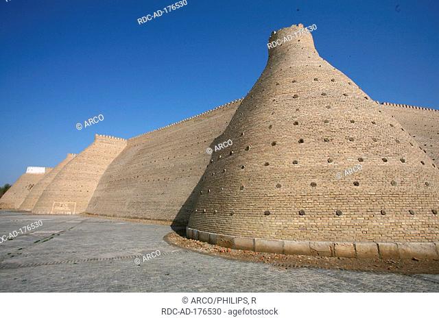 Wall of fortress Ark, Bukhara, Uzbekistan