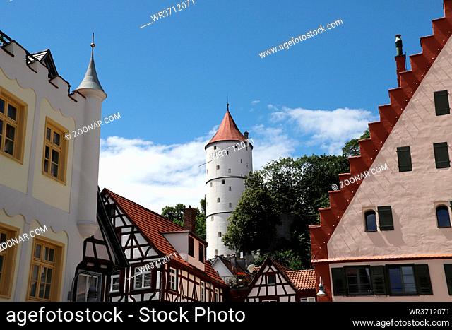 Weisser Turm, historischer Wehrturm und Wachturm, Biberach, Baden-Württemberg, Deutschland