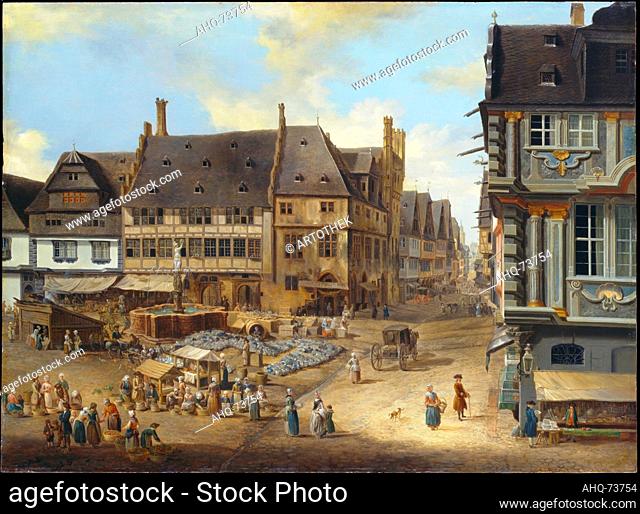 Künstler: Schütz d. Ä., Christian Georg, 1718-1791 Titel: Ansicht des Liebfrauenberges in Frankfurt a. M. Maße: 71, 5 x 96, 0 cm Standort: Städel Museum