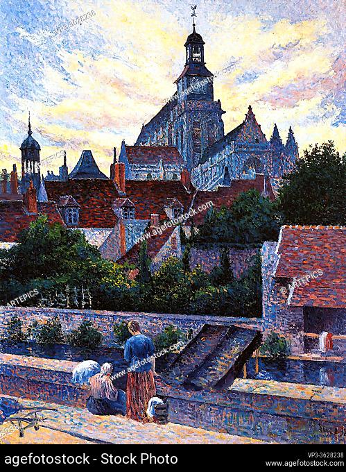 Luce Maximilien - Gisors Cathedral View from the Fossé Aux Tanneurs - French School - 19th and Early 20th Century