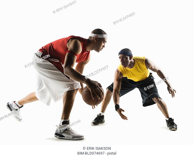 African men playing basketball