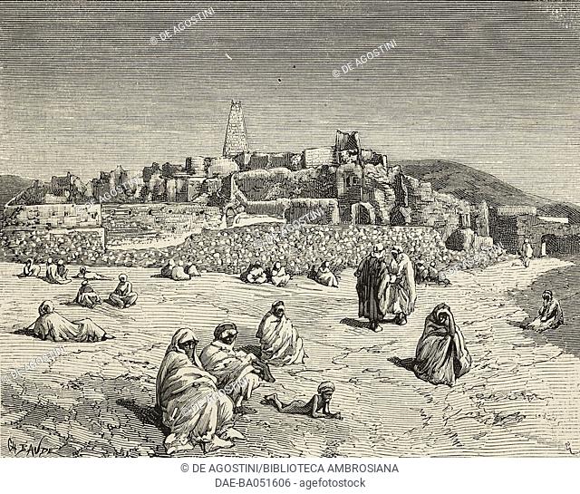 View of Metlili Chaamba, Algeria, illustration from L'Illustration, Journal Universel, No 1932, Volume LXXV, March 6, 1880
