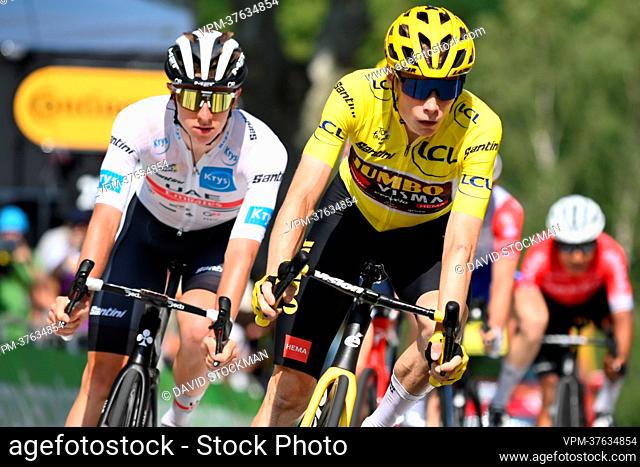 Danish Jonas Vingegaard of Jumbo-Visma pictured during stage sixteen of the Tour de France cycling race, from Carcassonne to Foix (179km), France