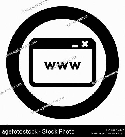 Window browser internet or web page icon black color vector illustration simple image flat style