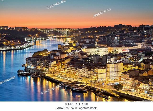 Night skyline of Porto, Portugal