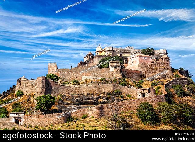 Kumbhalgarh fort famous tourist landmark. Rajasthan, India, Asia