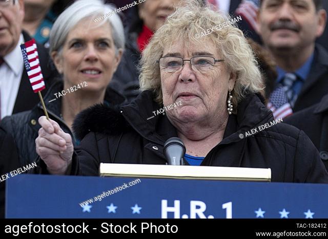 Rep. Zoe Lofgren, a Democrat from California, speaks during a news conference in Washington, D.C., U.S., on Friday, March 8, 2019