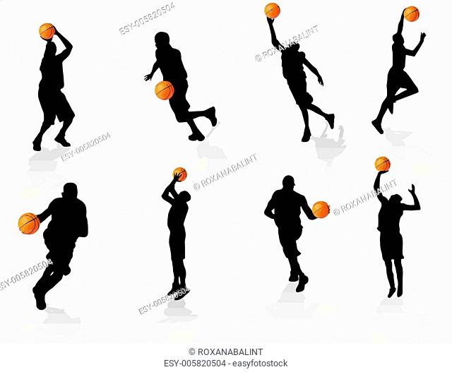 basketball players silhouette