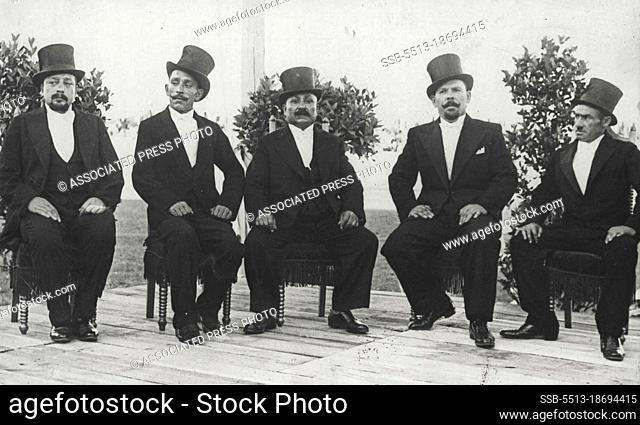 Gipsy Senators In Evening Dress At Coronation Anniversary - The council of Gipsy ""Senators"" in evening dress who attended the ceremonies of the Gipsy King