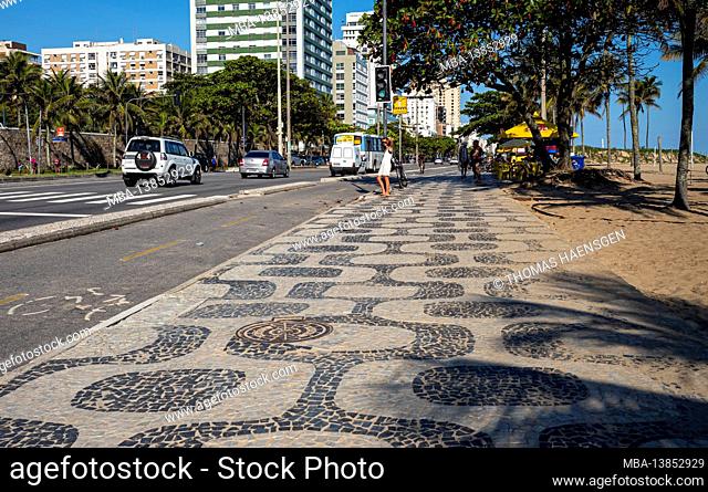 Typical sidewalk of Rio de Janeiro designed by Oscar Niemeyer