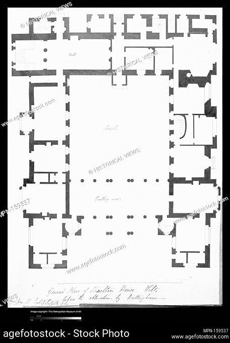 Ground Floor Plan, Charlton House, Wiltshire. Architect: Matthew Brettingham, the younger (British, 1725-1803); Draftsman: Charles James Richardson (British