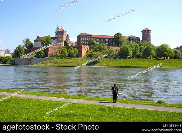 Royal Cathedral St. Stanislaus Wawel Castle on Vistula River Krakow Poland King Casimir EU Europe UNESCO
