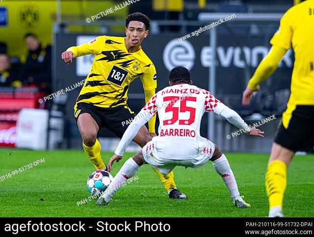 16 January 2021, North Rhine-Westphalia, Dortmund: Football: Bundesliga, Borussia Dortmund - FSV Mainz 05, Matchday 16 at Signal Iduna Park