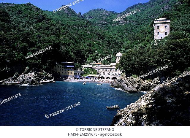 Italy, Liguria, Portofino Mount, San Fruttuoso Bay