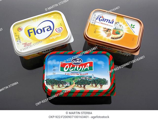 Rama, Flora and Olivia, fresquent margarines, butter substitutes, made by Czech dairies CTK Photo/Martin Sterba