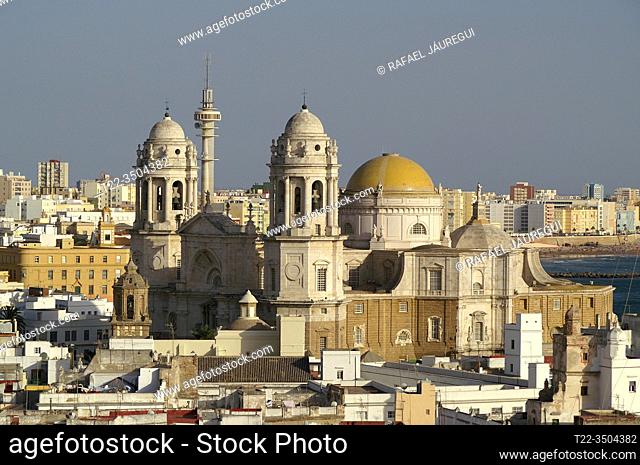 Cádiz (Spain). Exterior of the Cathedral of the city of Cádiz