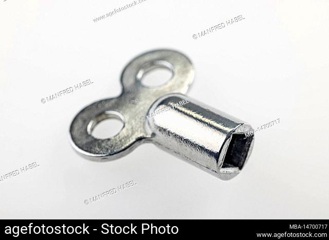 A bleed key square key 5 mm for bleed valve on radiator, symbol image, bleed radiator, white background
