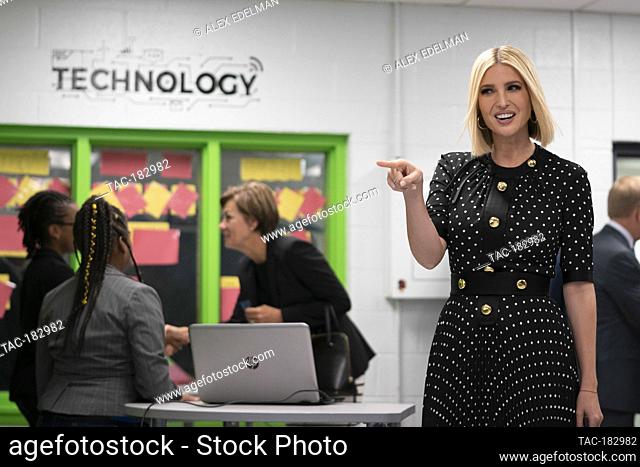 Advisor to the President Ivanka Trump meets with local Boys & Girls club members during a school tour prior to an an American Workforce Policy Advisory Board...