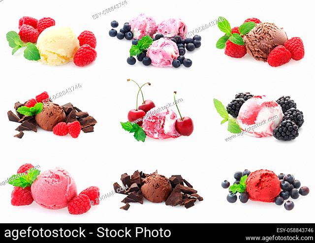 Collage Of Various Ice Cream Flavours