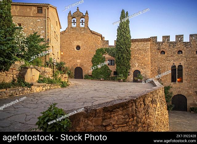 Village and Castle of Montsonis in Foradada, Lleida province, Catalonia Spain. . . The current complex, close to the ruins of the medieval enclave