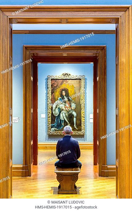 United Kingdom, London, Westminster, Trafalgar Square, the National Gallery opened in 1824, 17th century painting of King Charles II and attributed to Thomas...