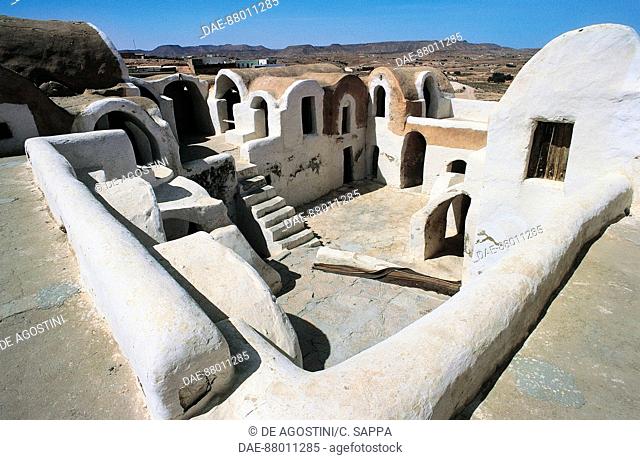 Ksar Hadada, Berber village with fortified granaries known as Ghorfa, Tunisia
