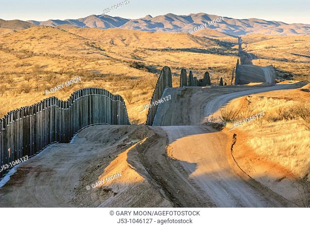 United States border fence, US/Mexico border, Nogales, Arizona USA